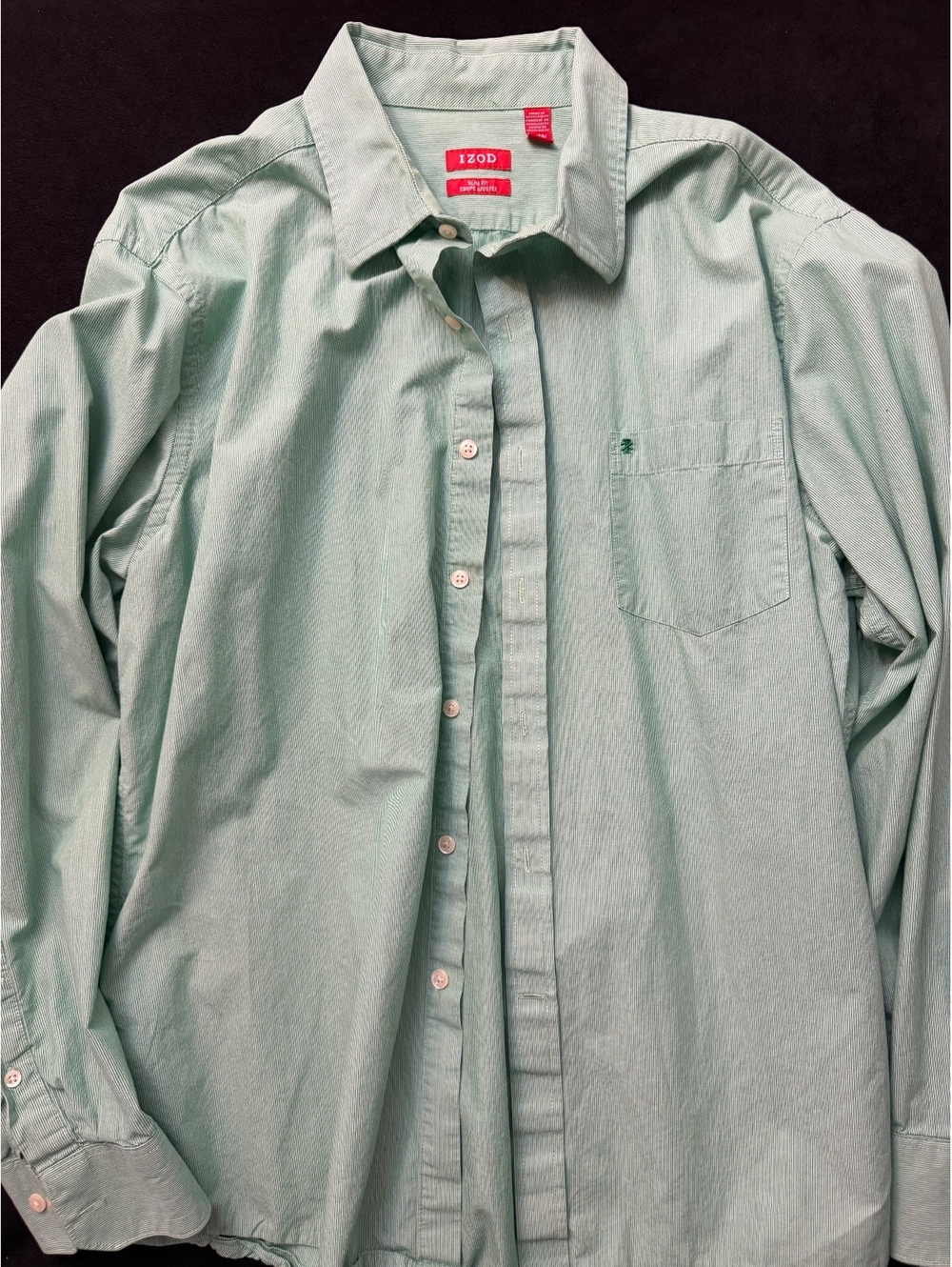 Izod Slim Fit Green Button-Up Shirt